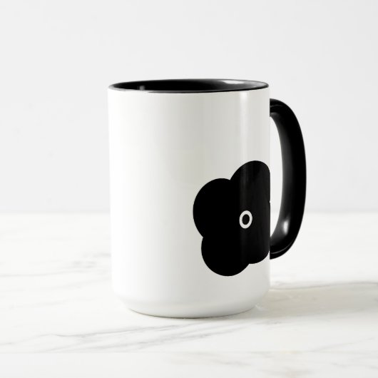 Écriture simple en noir et blanc Mug à deux tons (Devant droit)