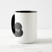Écriture simple en noir et blanc Mug à deux tons (Devant gauche)