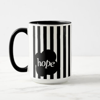 Écriture simple en noir et blanc Mug à deux tons