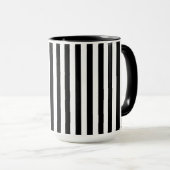 Écriture simple en noir et blanc Mug à deux tons (Devant droit)
