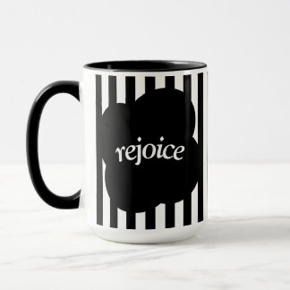 Écriture simple en noir et blanc Mug à deux tons