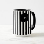 Écriture simple en noir et blanc Mug à deux tons (Devant droit)