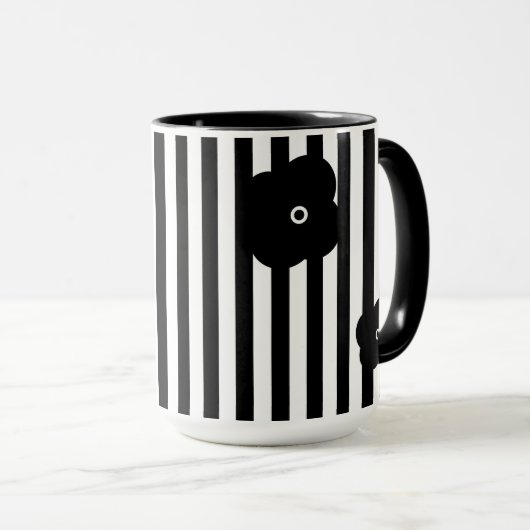 Écriture simple en noir et blanc Mug à deux tons (Devant droit)