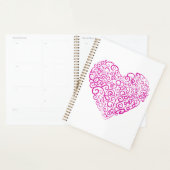 Écriture spirale coeur rose pour la Saint Valentin (Devant avec enveloppe)