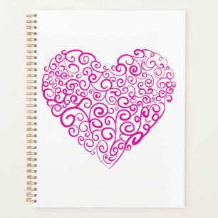 Écriture spirale coeur rose pour la Saint Valentin