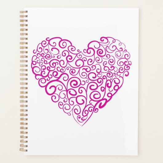 Écriture spirale coeur rose pour la Saint Valentin (Devant)