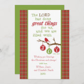 Écriture Verse Carte de Noël-rempli de joie! (Devant / Derrière)