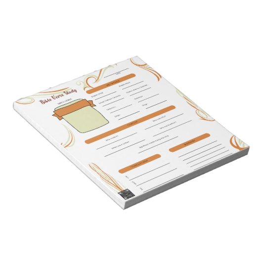 Écriture Verset Étude Bloc-notes blanc (Incliné)