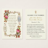 Écriture Vierge Marie Catholique Carte de prière M (Devant & derrière)