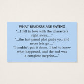 Écrivain Auteur Promotion Livre Couverture Cartes  (Dos)