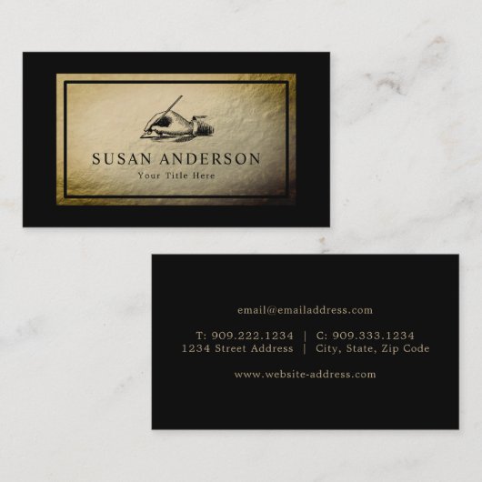 Écrivain - Carte de visite rétro (Devant / Derrière)