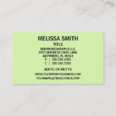 Écrivain Floral Carte de visite (Dos)