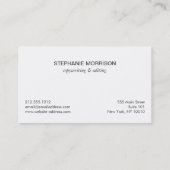 Écrivain Gris Dk, Carte de visite Auteur (Dos)