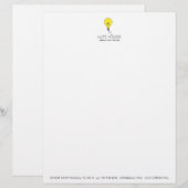 Ecrivain Idée d'ampoule en-tête de la lettre d'aff (Devant / Derrière)