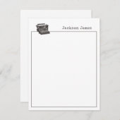 Écrivain Machine à écrire Vintage moderne cartes à (Devant / Derrière)