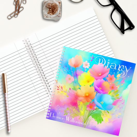 Écrivez en fleurs : journal carré personnalisable