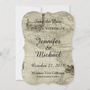 Écrivez la Date de Mariage Calligraphie Carte Vint