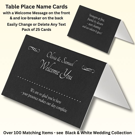 Écrivez Nom - Carte de Table - avec Messages