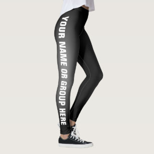 Écrivez votre nom Black Fade Leggings personnalisé