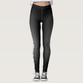 Écrivez votre nom Black Fade Leggings personnalisé (Devant)