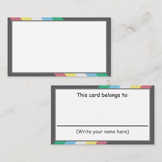 Écrivez votre propre carte de communication - Hand (Devant / Derrière)