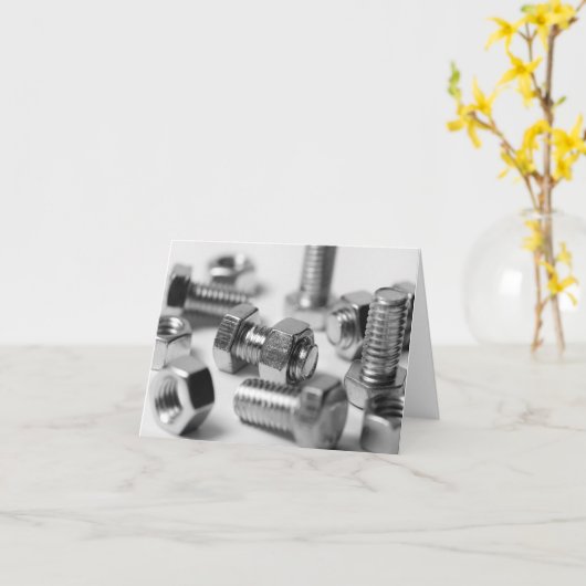 Écrous - et - carte de note de boulons (Fleur jaune)