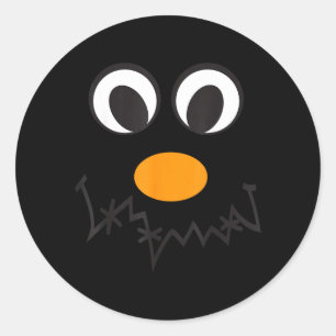 Ecrow Face Smile Thanksgiving Halloween Kostuum Ronde Sticker