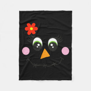 Ecrow Gezicht Meisje Wimpers Bloem Grappig Hallowe Fleece Deken