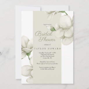 Ecru Bloemen Uitnodiging voor de Bruiloft
