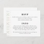 Ecru Boho Mudcloth Border Bruiloft Informatiekaartje (Voorkant / Achterkant)