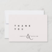 Écru | Carte de remerciements Mariage simple (Devant)