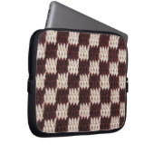 Ecru Checker Artisan Crochet Imprimer sac électron (Devant droit)
