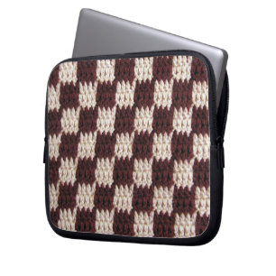 Ecru Checker Artisan Crochet Imprimer sac électron