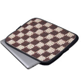 Ecru Checker Artisan Crochet Imprimer sac électron (Devant bas)