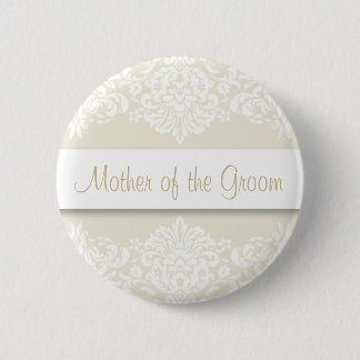 Ecru Damask Moeder van de Groom Button