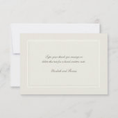 Ecru droomt formele traditionele bruiloft dank u bedankkaart (Achterkant)