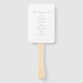 Ecru en Grijs monogram Script Handventilator Handwaaier (Achterkant)
