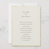 Ecru Gold Simple Elegant Traditional Wedding Kaart (Voorkant)