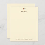 Ecru Hummingbird Stationery Paper (Voorkant / Achterkant)