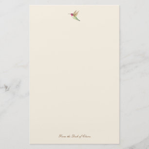 Ecru Hummingbird Stationery Paper Briefpapier