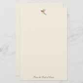 Ecru Hummingbird Stationery Paper Briefpapier (Voorkant / Achterkant)