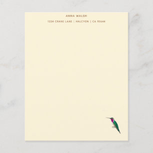 Ecru Lucifer Hummingbird Stationery Paper