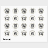 Ecru Menu Stickers Code QR Round Custom Company (Feuille)