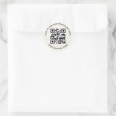Ecru Menu Stickers Code QR Round Custom Company (Sac)