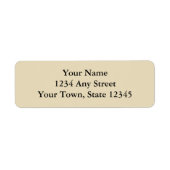 Ecru of beige afgedrukte adreslabels etiket (Voorkant)