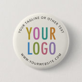 Ecru speld met logo ronde aangepaste badge button 5,7 cm (Voorkant)