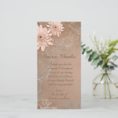 Ecru Tann Bloemige Betuiging van Waardering Bedankkaart (Staand voorkant)