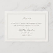 Ecru Triple Frame Formal Classic Wedding Reception Informatiekaartje (Voorkant)