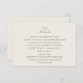 Ecru Wedding Details Kaart (Voorkant / Achterkant)