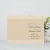 Ecru Wedding Order of Service & Ceremony Program (Staand voorkant)